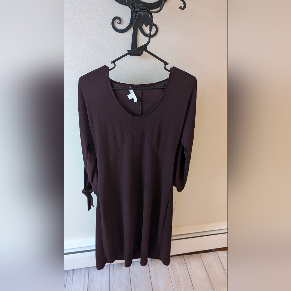 NWT Women's London Times chocolate brown long sleeve dress. Size 10.